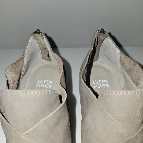NEW Eileen Fisher Ember Low Ankle Bootie Women 10 Taupe Brown Leather Block Heel - Picture 9 of 13